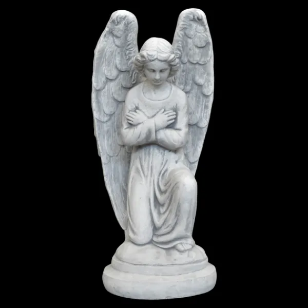 Gartendekoparadies Enfants & Anges-Statue d'ange sur socle rond
