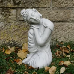 Gartendekoparadies Bouddhas-Statue d'un bouddha agenouillé