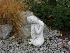 Gartendekoparadies Bouddhas-Statue d'un bouddha agenouillé
