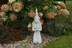 Gartendekoparadies Bouddhas-Statue d'un gardien de temple agenouillé