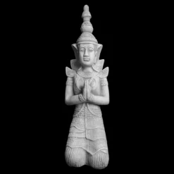 Gartendekoparadies Bouddhas-Statue d'un gardien de temple agenouillé
