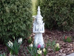 Gartendekoparadies Bouddhas-Statue d'un gardien de temple agenouillé