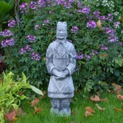 Gartendekoparadies Figures & Statues-Statue d'un guerrier chinois en terre cuite