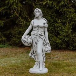 Gartendekoparadies Figures & Statues-Statue d'une femme vendangant des raisins