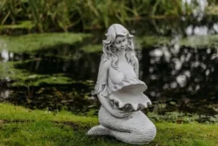 Gartendekoparadies Belle|Figures & Statues-Statue d'une sirène avec une gargouille