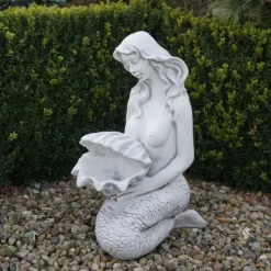 Gartendekoparadies Belle|Figures & Statues-Statue d'une sirène avec une gargouille