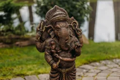 Gartendekoparadies Figures & Statues|Bouddhas-Statue en pierre du divin Ganesha dans une palette de couleurs exclusive