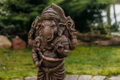 Gartendekoparadies Figures & Statues|Bouddhas-Statue en pierre du divin Ganesha dans une palette de couleurs exclusive