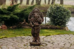 Gartendekoparadies Figures & Statues|Bouddhas-Statue en pierre du divin Ganesha dans une palette de couleurs exclusive