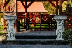 Gartendekoparadies Jardinières-Statue garçon avec bol de plantes à droite