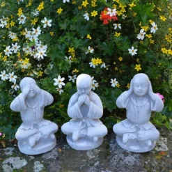 Gartendekoparadies Bouddhas-Trois bouddhas incarnent les enseignements bouddhistes