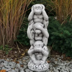 Gartendekoparadies Belle|Animaux-Trois singes : ne rien voir, ne rien entendre, ne rien dire