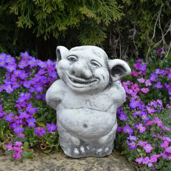 Gartendekoparadies Trolls-Troll avec un somptueux bouquet de fleurs