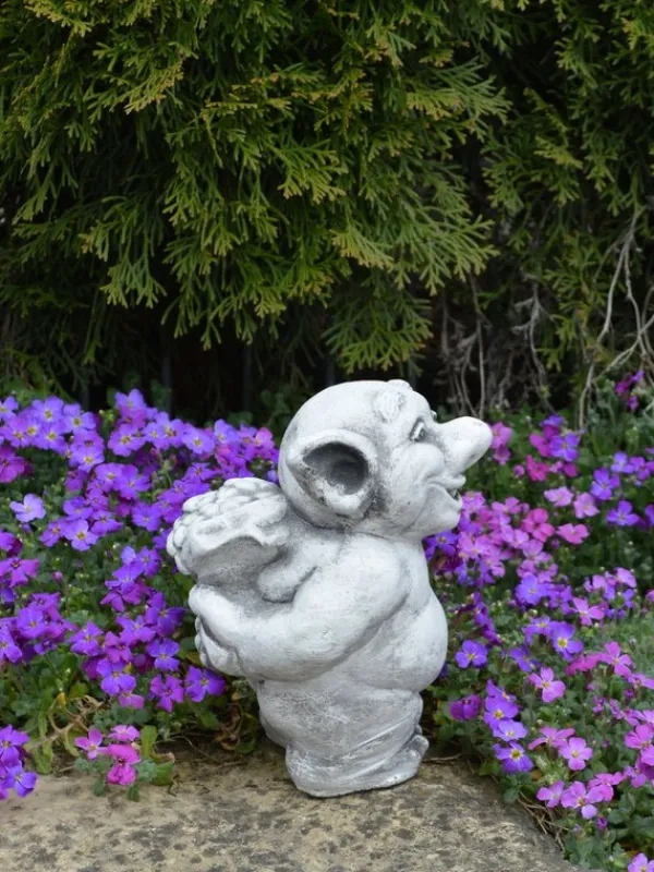 Gartendekoparadies Trolls-Troll avec un somptueux bouquet de fleurs