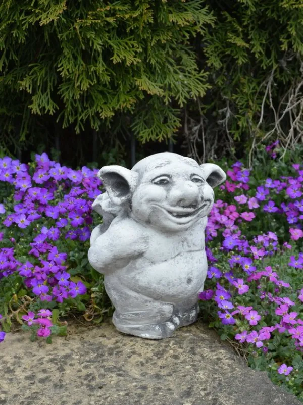 Gartendekoparadies Trolls-Troll avec un somptueux bouquet de fleurs