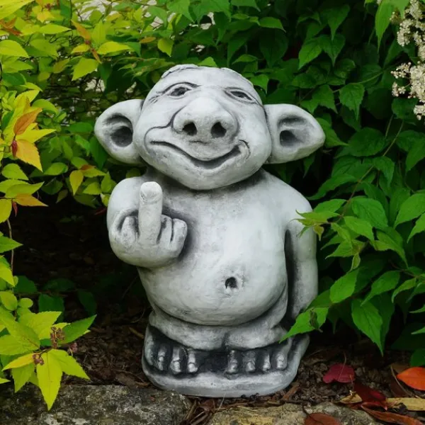 Gartendekoparadies Trolls-Troll XXL montre le majeur