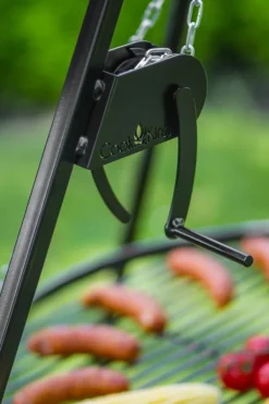 Gartendekoparadies Bols À Feu & Poêles De Jardin-Trépied 180 cm avec moulinet
