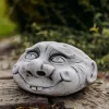 Gartendekoparadies Figures & Statues-Tête de pierre avec un drôle de visage
