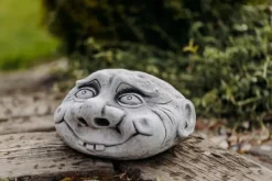 Gartendekoparadies Figures & Statues-Tête de pierre avec un drôle de visage