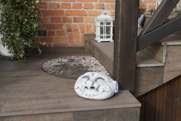 Gartendekoparadies Figures & Statues-Tête de pierre avec un drôle de visage