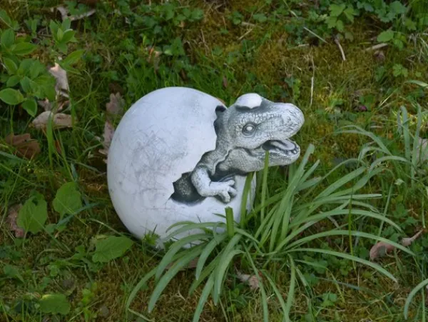 Gartendekoparadies Animaux-Un petit dinosaure sort de l'œuf