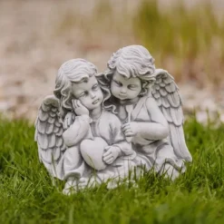Gartendekoparadies Enfants & Anges-Une paire d'anges aide le bonheur sur son chemin