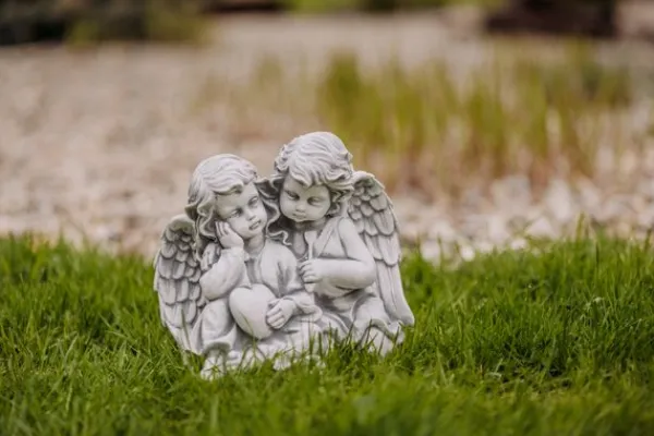 Gartendekoparadies Enfants & Anges-Une paire d'anges aide le bonheur sur son chemin