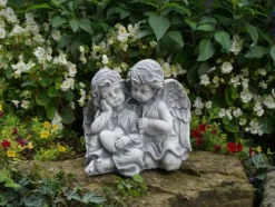 Gartendekoparadies Enfants & Anges-Une paire d'anges aide le bonheur sur son chemin
