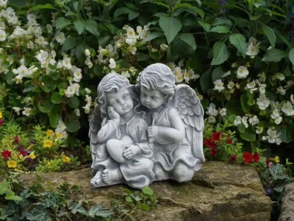 Gartendekoparadies Enfants & Anges-Une paire d'anges aide le bonheur sur son chemin