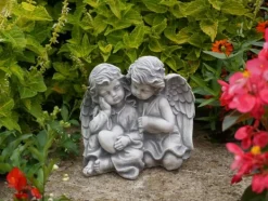 Gartendekoparadies Enfants & Anges-Une paire d'anges aide le bonheur sur son chemin