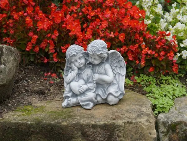 Gartendekoparadies Enfants & Anges-Une paire d'anges aide le bonheur sur son chemin
