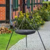 Gartendekoparadies Bols À Feu & Poêles De Jardin-Wok Trépied 180 cm avec manivelle – en acier