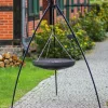Gartendekoparadies Bols À Feu & Poêles De Jardin-Wok Trépied 200 cm avec manivelle – en acier